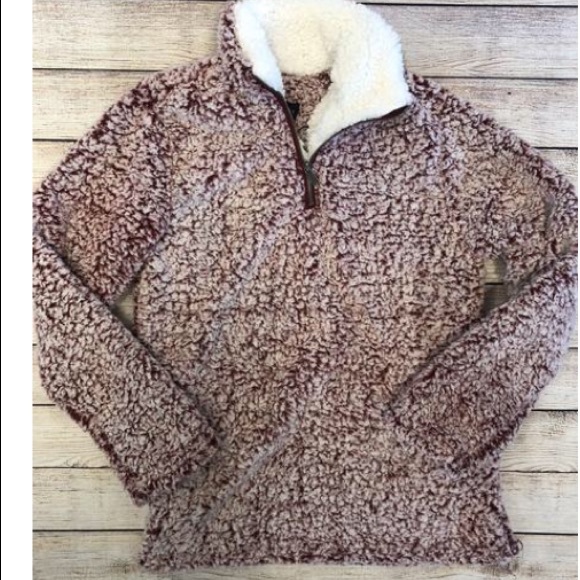 Sweaters - Womens Sherpa Half Zip Sweater